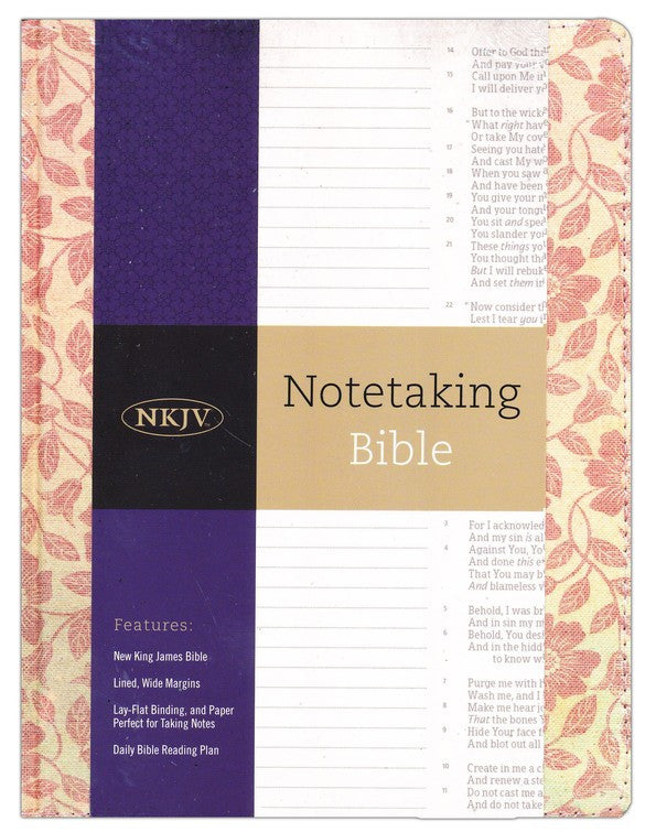 NKJV Notetaking Bible, Red Floral Cloth