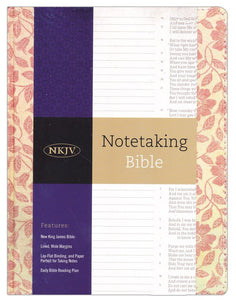 NKJV Notetaking Bible, Red Floral Cloth