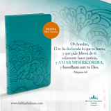 RVR 1960 Biblia Ultrafina, aqua símil piel