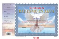 Certificado de Bautismo Agua Fondo Marino - Paquete de 15