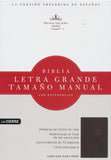 Biblia Letra Grande Tamaño Manual RVR 1960, Negro Piel Fabricada con Indice y Cierre