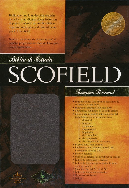 Biblia de Estudio Scofield Tamaño Personal RVR 1960, Chocolate Oscuro Simil Piel