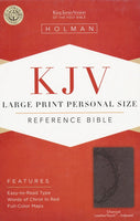 Bible Large Print Personal Size Reference KJV, Charcoal LeatherTouch, Thumb-Indexed