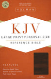 Bible Large Print Personal Size Reference KJV , Brown LeatherTouch