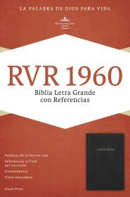 Biblia Letra Grande Referencias RVR 1960, Negro Imitación Piel con Indice