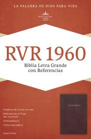 Biblia Letra Grande Referencias RVR 1960, Borgoña Imitación Piel