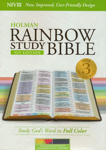 Rainbow Study Bible NIV, Black LeatherTouch, Thumb-Indexed