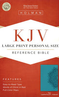 Bible Large Print Personal Size Reference KJV, Teal LeatherTouch, Thumb-Indexed