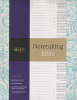 Notetaking Bible NKJV, Blue Floral Cloth