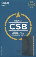 Bible Large Print Personal Size Reference CSB, Charcoal LeatherTouch, Indexed