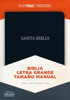 Biblia RVR1960 Letra Grande Tamaño Manual - Piel Fab. Negra, Indice