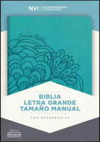Biblia NVI Letra Grande Tam. Manual, Piel Imit. Aqua