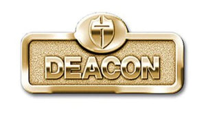 Brass Deacon Badge with Cross