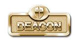 Brass Deacon Badge with Cross