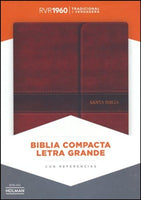 Biblia Compacta Letra Gde. RVR 1060, Piel Imit. Marron Solapa, Indice.