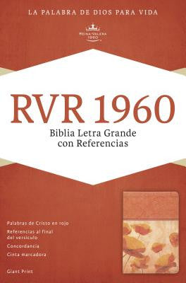 Biblia Letra Grande con Referencias RVR 1960, Damasco/Coral Símil Piel