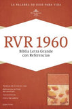 Biblia Letra Grande con Referencias RVR 1960, Damasco/Coral Símil Piel