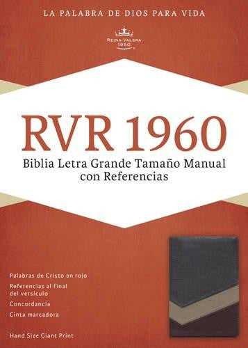 Biblia Letra Grande Referencias Tamaño Manual RVR 1960, Marrón Símil Piel