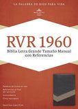 Biblia Letra Grande Referencias Tamaño Manual RVR 1960, Marrón Símil Piel
