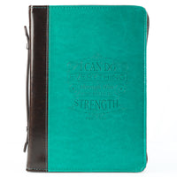 Forro de Biblia - BC LL I Can Do Turquoise Phil 4.13 Lg